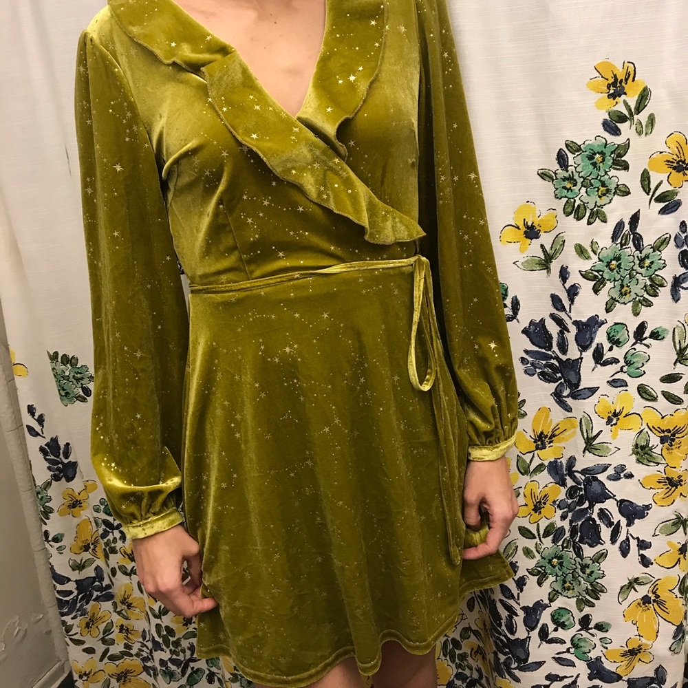 Glamorous velvet wrap dress